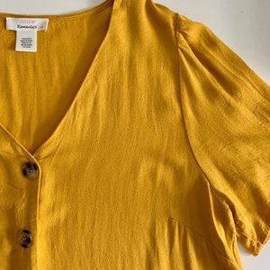Mustard Boho Button Up Shirt